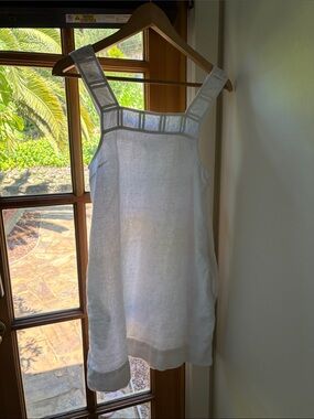 Madewell White Linen Square-Neck Top